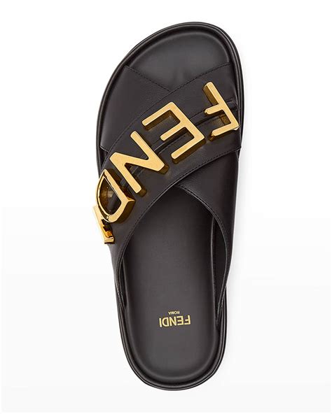 fendi flat logo sandals|Fendi heels sandals.